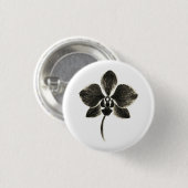 Orchidee Lijntekening – Inkt Bloemendesign op Ronde Button 3,2 Cm (Voorkant /achterkant)