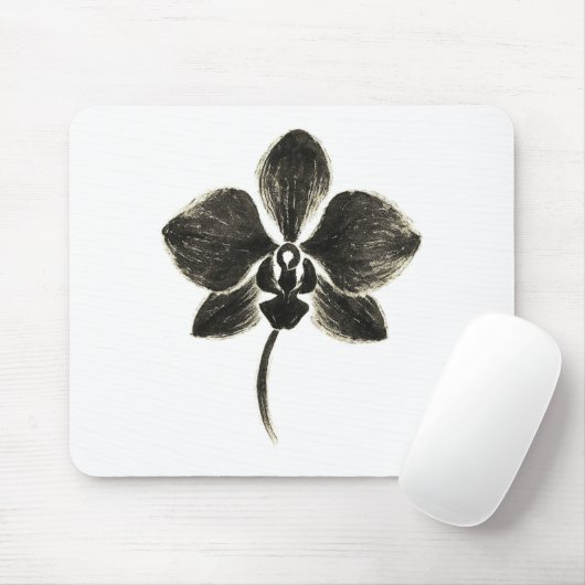 Orchidee Line Drawing – Bloemontwerp op Muismat (Met muis)
