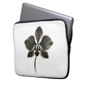 Orchidee Line Drawing – Botanische laptophoes Laptop Sleeve (Voorkant Links)
