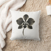 Orchidee Line Drawing – Floral Design op Kussen (Deken)