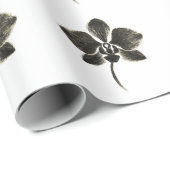 Orchidee Line Drawing – Floral Wrapping Paper Cadeaupapier (Rol Hoek)