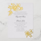 Orchidee Love Ivory Formal Classic Heirloom Weddin Folie Uitnodiging (Voorkant)