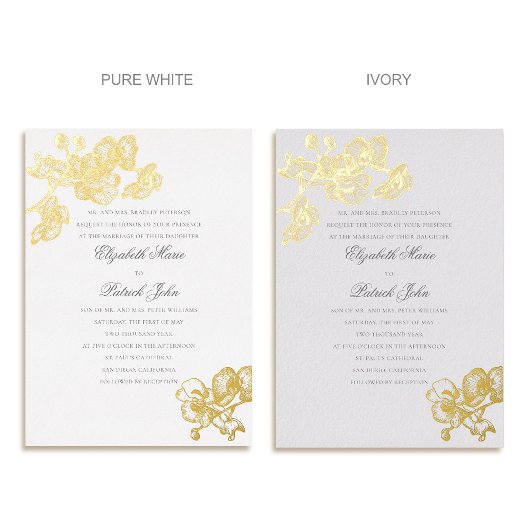 Orchidee Love Ivory Formal Classic Heirloom Weddin Folie Uitnodiging