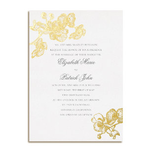 Orchidee Love Pure Formal Classic Heirloom Wedding Folie Uitnodiging