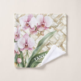 Orchidee met geweven patroon | make-up washandje