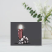 Orchidee met kaars briefkaart (Staand voorkant)