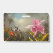 Orchidee met twee kolibries Heade Badge (Achterkant)