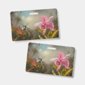 Orchidee met twee kolibries Heade Badge (Voor- en achterkant)