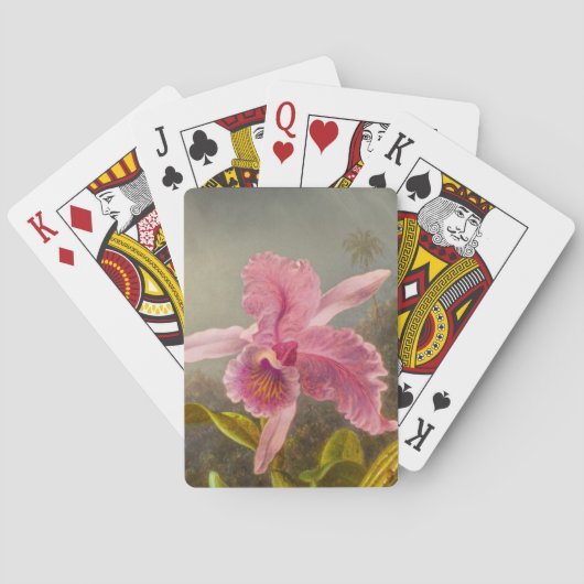 Orchidee met twee kolibries Heade Pokerkaarten (Achterkant)