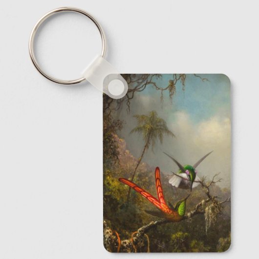 Orchidee met twee kolibries Heade Sleutelhanger (Voorkant)