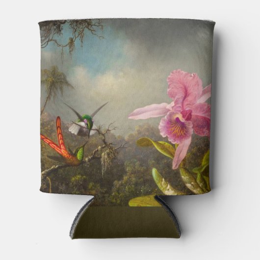 Orchidee met twee kolibries kop blikjeskoeler (Voorkant)