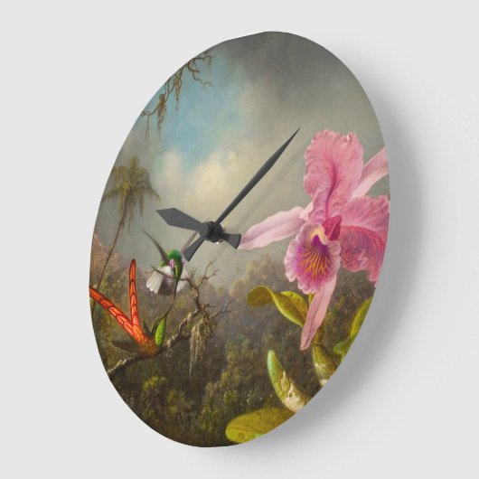 Orchidee met twee kolibries kop grote klok (Hoek)