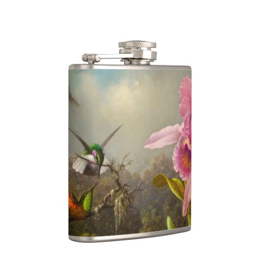 Orchidee met twee kolibries kop heupfles (Rechts)