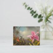 Orchidee met twee kolibries kop informatiekaartje (Staand voorkant)