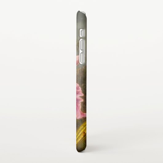 Orchidee met twee kolibries kop iPhone hoesje (Linkerkant)