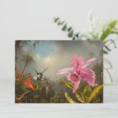 Orchidee met twee kolibries kop kaart (Staand voorkant)