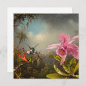 Orchidee met twee kolibries kop kaart (Voorkant / Achterkant)