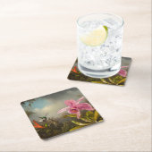 Orchidee met twee kolibries kop kartonnen onderzetters (Insitu)