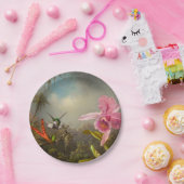 Orchidee met twee kolibries kop papieren bordje (Feest)