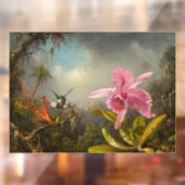 Orchidee met twee kolibries kop raamsticker (Vel 2)