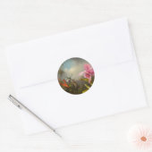 Orchidee met twee kolibries kop ronde sticker (Envelop)