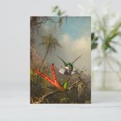 Orchidee met twee kolibries kop RSVP kaartje (Staand voorkant)