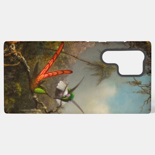 Orchidee met twee kolibries kop samsung galaxy hoesje (Achterkant horizontaal)