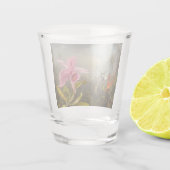 Orchidee met twee kolibries kop shot glas (Achterkant)