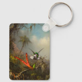 Orchidee met twee kolibries kop sleutelhanger (Achterkant)