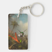 Orchidee met twee kolibries kop sleutelhanger (achterkant)