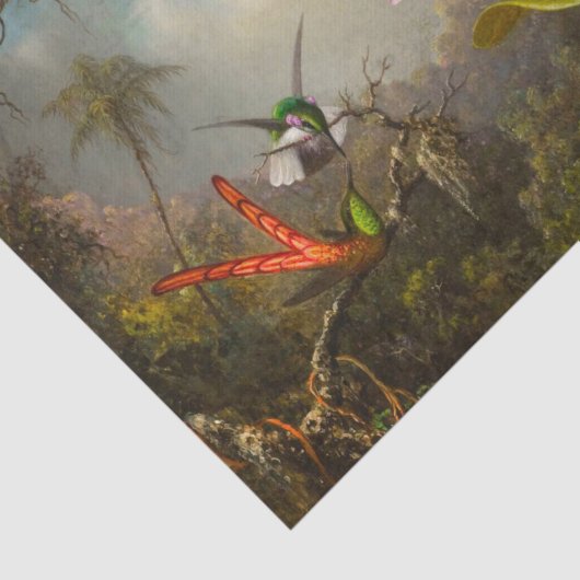 Orchidee met twee kolibries kop tissuepapier (Detail)