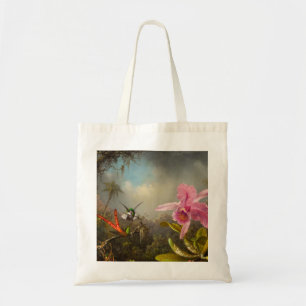 Orchidee met twee kolibries kop tote bag