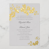 Orchidee Mid Ivory Formal Classic Heirloom Wedding Folie Uitnodiging (Voorkant)