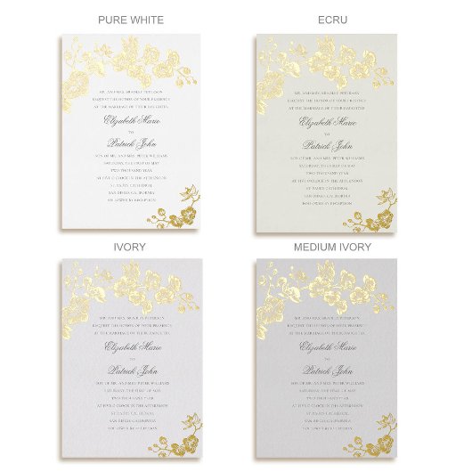 Orchidee Mid Ivory Formal Classic Heirloom Wedding Folie Uitnodiging