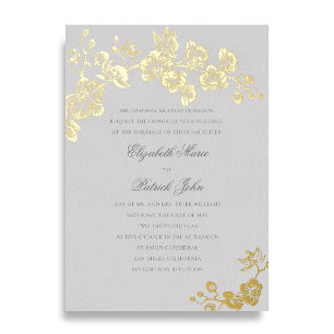 Orchidee Mid Ivory Formal Classic Heirloom Wedding Folie Uitnodiging