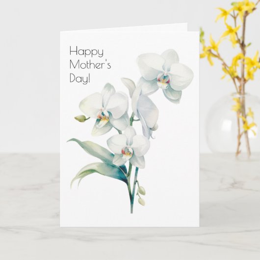 Orchidee Moederdag kaart (Gele Bloem)