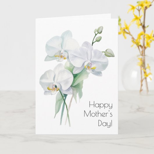 Orchidee Moederdag kaart (Gele Bloem)
