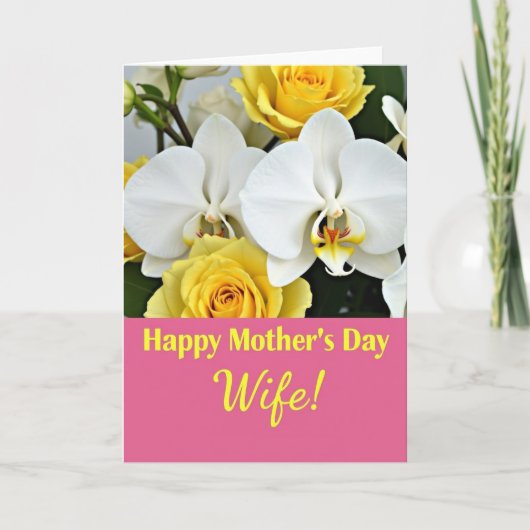 Orchidee Moederdag Vrouw Kaart (Voorkant)