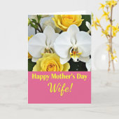 Orchidee Moederdag Vrouw Kaart (Gele Bloem)