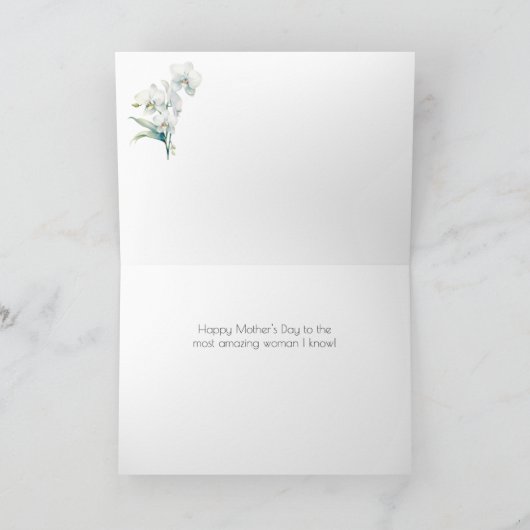 Orchidee Moederdagkaart Kaart (Binnen)