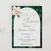 Orchidee Monstera Tropische Bruidsdouche Kaart (Voorkant / Achterkant)