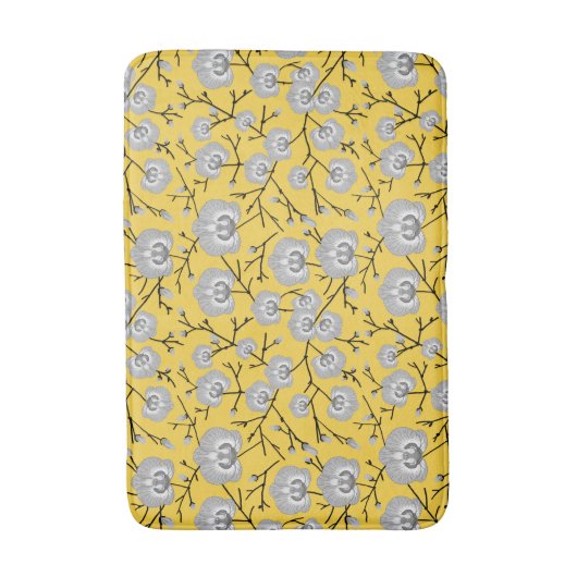 orchidee mosterdpatroon badmat (Voorkant Verticaal)