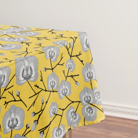 orchidee mosterdpatroon tafelkleed (Voorbeeld)