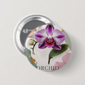 Orchidee Nights, NewYork Botanical Garden BUTTON,  Ronde Button 5,7 Cm (Voorkant /achterkant)