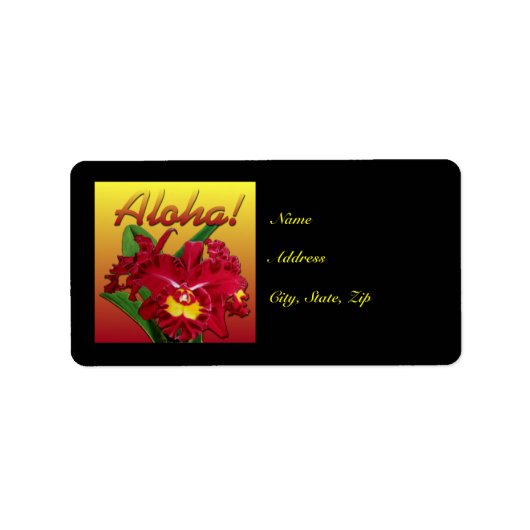 Orchidee Oil op Canvas Aloha Label (Voorkant)