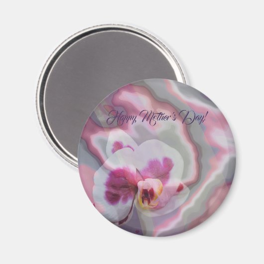 Orchidee op abstracte achtergrond met aangepaste t magneet (Voorkant / Achterkant)