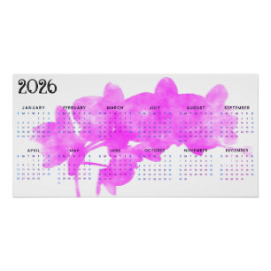 Orchidee op een witte achtergrond 2026 kalender perfect poster