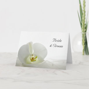 Orchidee op witte bruiloft uitnodiging Kaart
