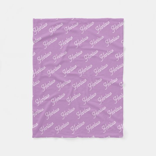Orchidee Paars Aangepaste Kindernaam Herhaling Fleece Deken (Voorkant)