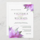 Orchidee Paars Floral Wedding Invitations Kaart (Voorkant / Achterkant)